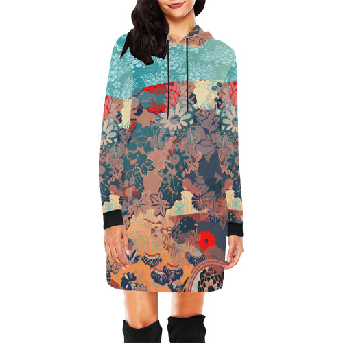 Floral Frenzy Hooded Dress