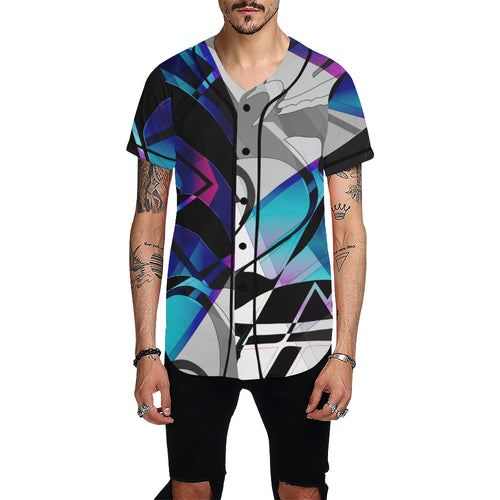 Petroglyph in Blue Baseball Jersey