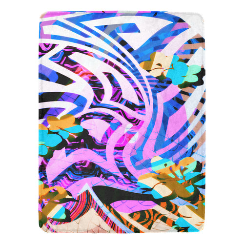 FutuRetro in Pink Ultra-Soft Micro Fleece Blanket 60