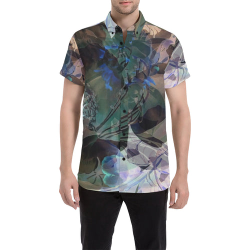 Blooming Before Dawn Short Sleeve Button Up