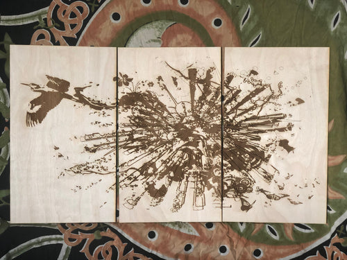 After Burst Wood Engraving