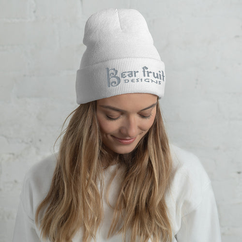 Fruit Cuffed Beanie white grey