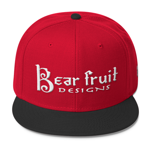 Red and Black Bear Fruit Snapback Hat