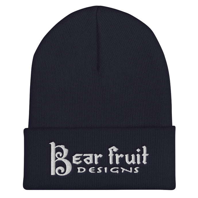 Bear Fruit Designs Cuffed Beanie Navy