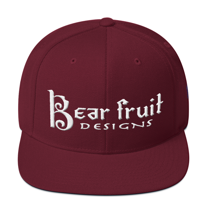 Maroon Bear Fruit Snapback Hat
