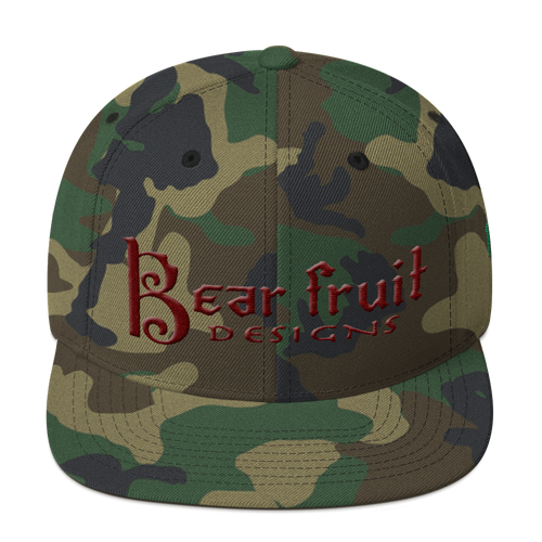 Camo Bear Fruit Snapback Hat