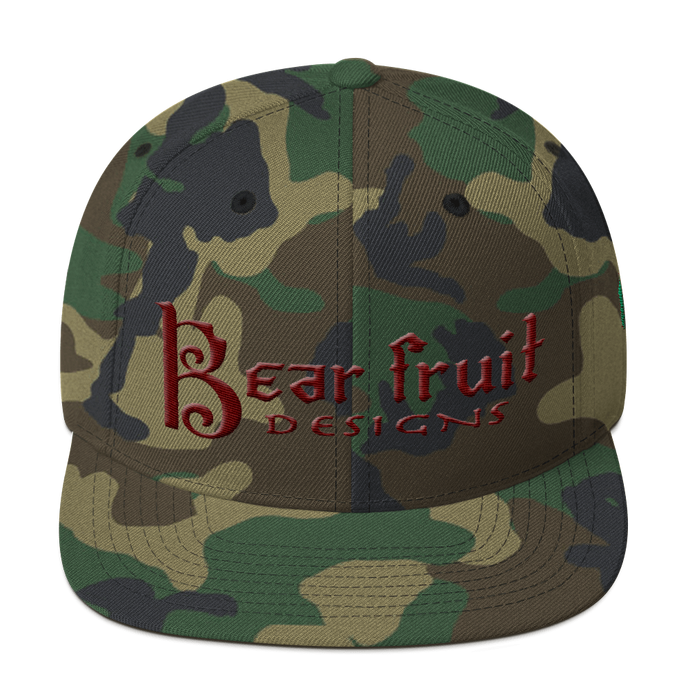 Camo Bear Fruit Snapback Hat