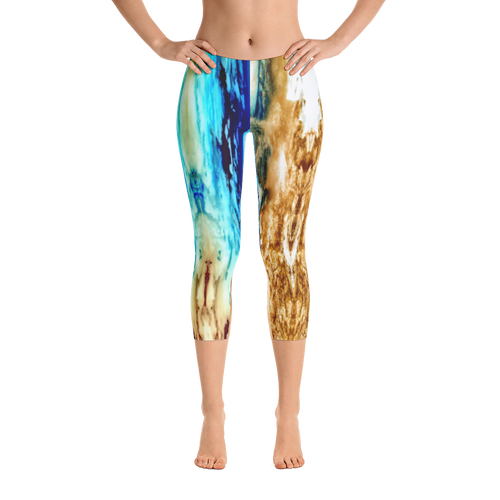 When the Ocean met the Sun Capri Leggings