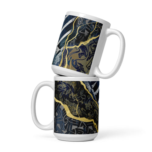 Kintsugi White glossy mug